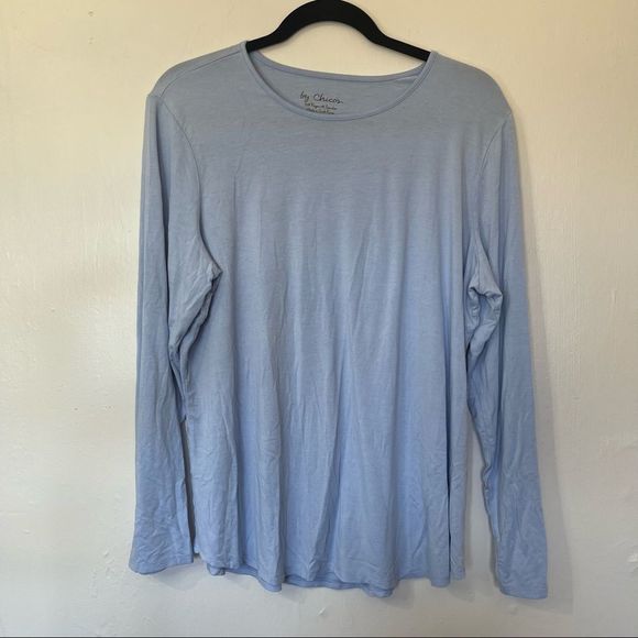 Chico's Tops - Chico’s Light Blue Long Sleeve Scoop Neck Tee Shirt